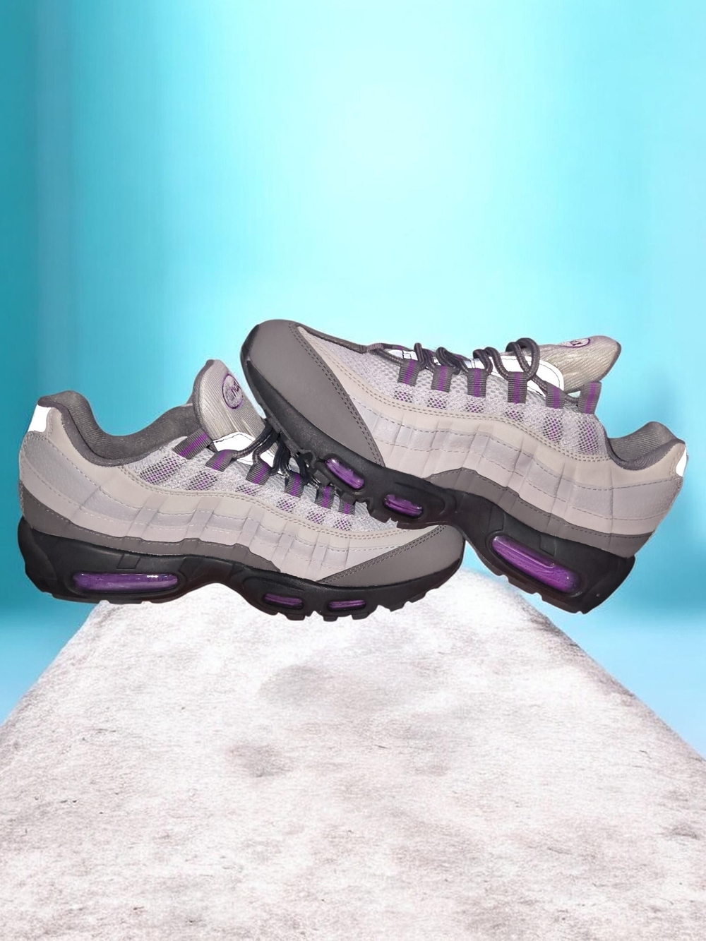 Nike Women's Gray and Purple Running Sneakers